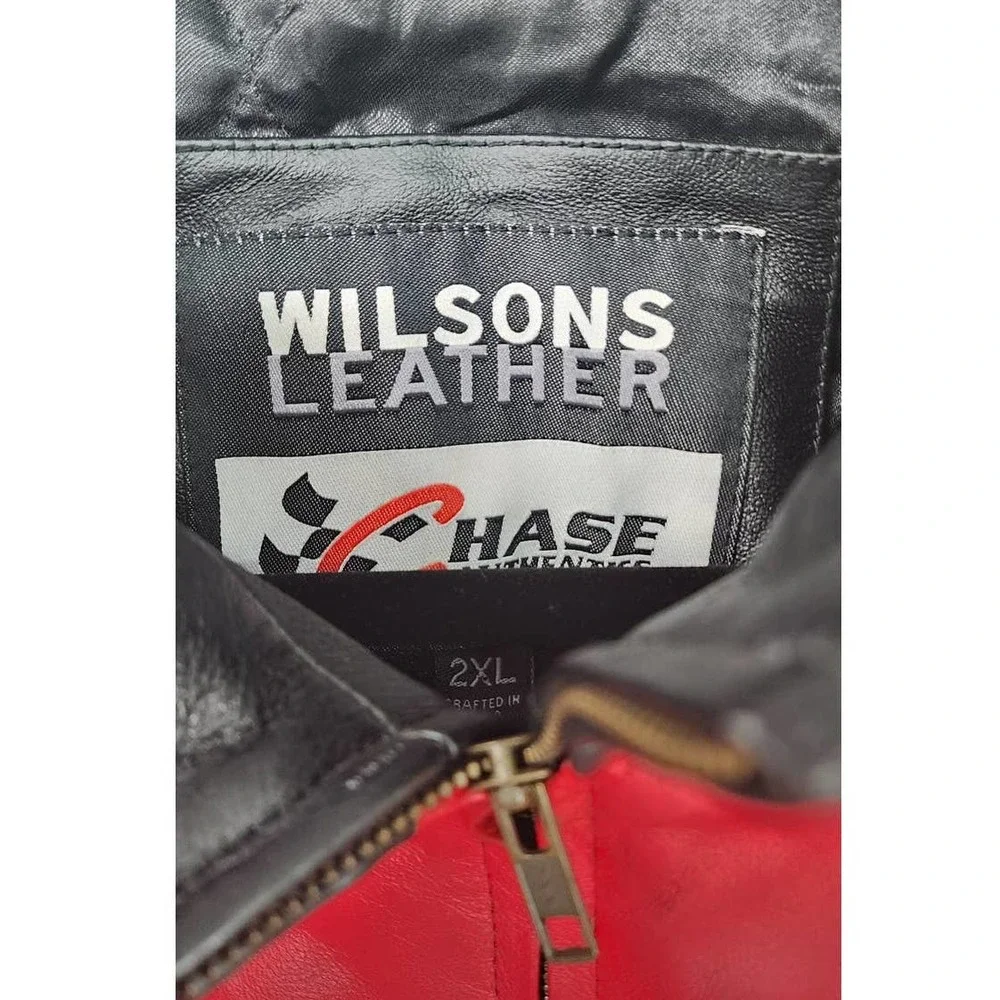 90's‎ Y2K Men's Wilsons Leather Dale Jr Budweiser Racing Jacket NASCAR 2XL